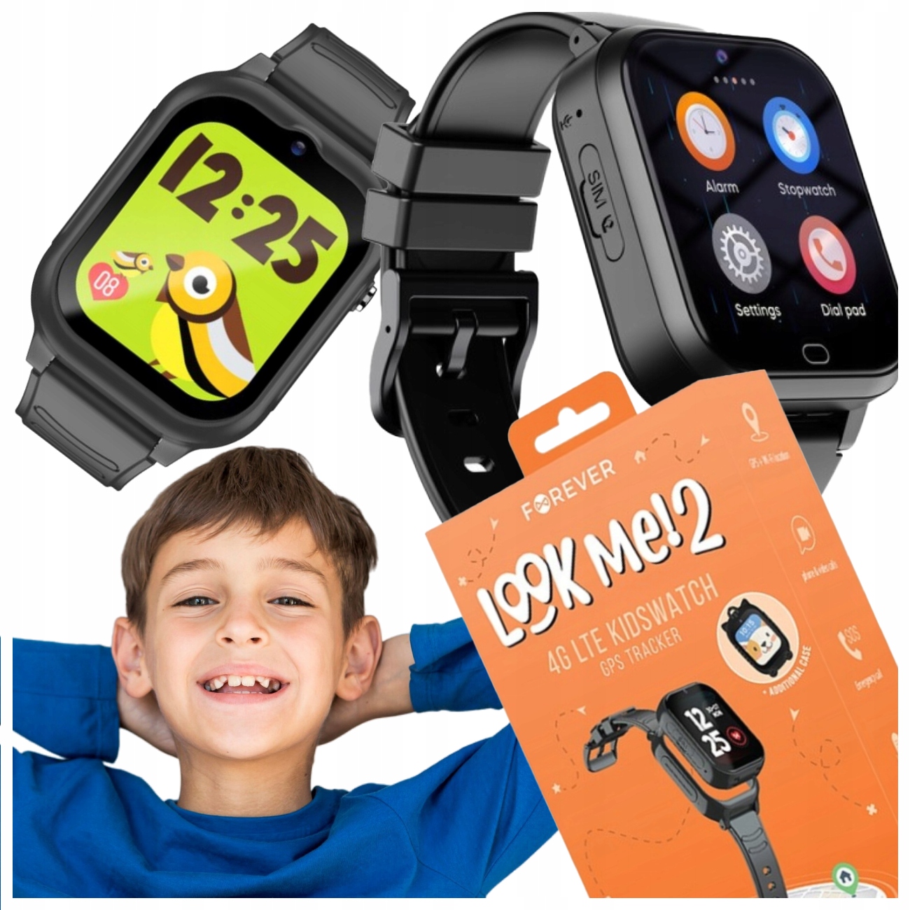 Inteligentné detské hodinky Forever Look Me KW-510, čierne